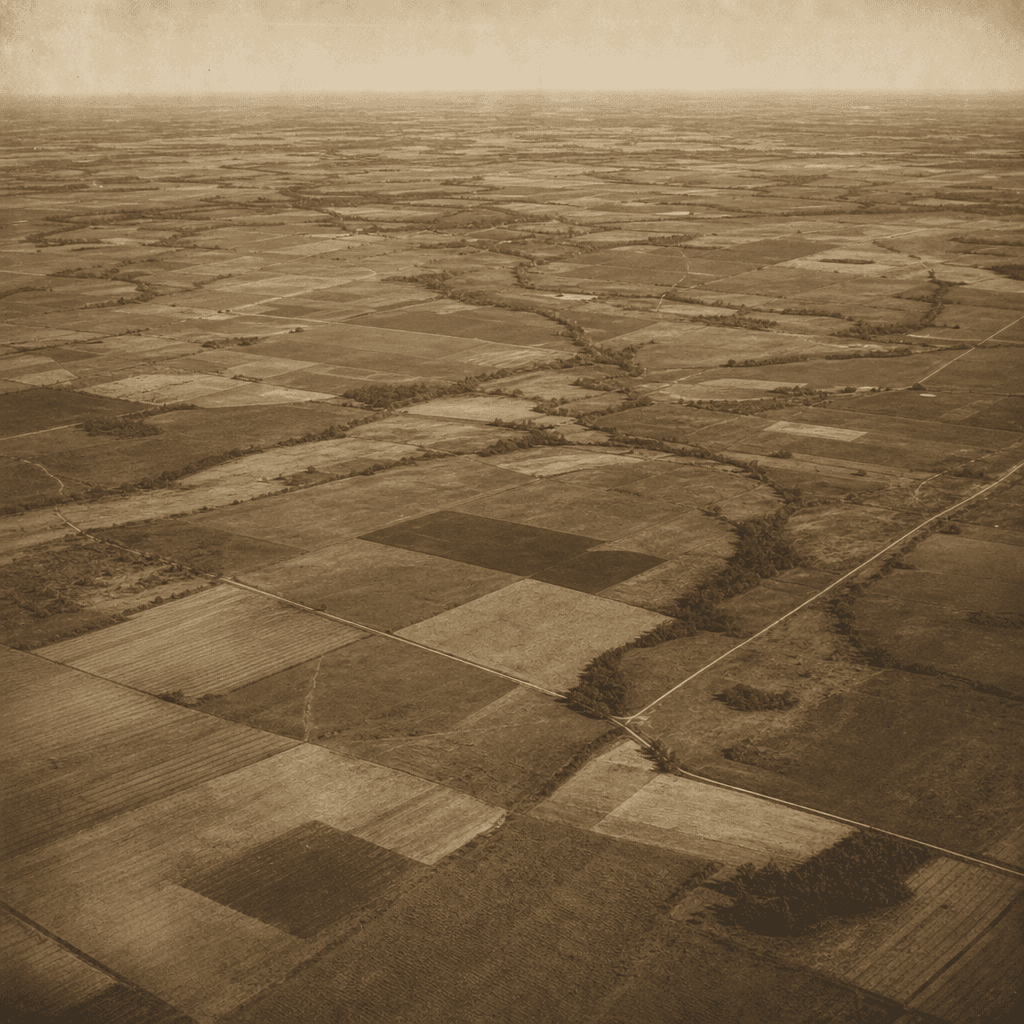 Vintage aerial mapping photograph of the Al-Hasakah region plains